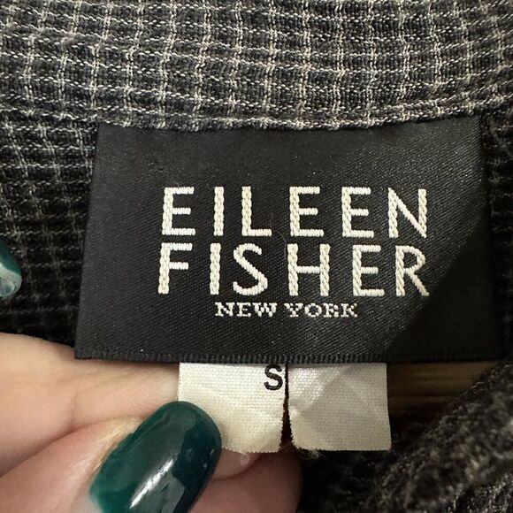 Eileen Fisher Button Up Tunic Wool Blend Long Sleeve Oversized Relaxed Small - Picture 4 of 5